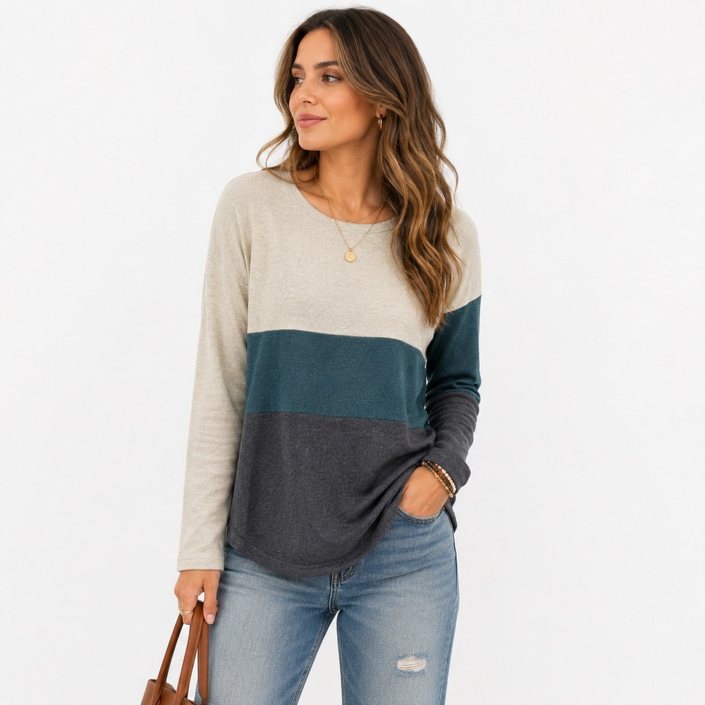 Smartwool Merino Wool Sweater Colorblock Crewneck Cozy Outdoor Knit Women's S